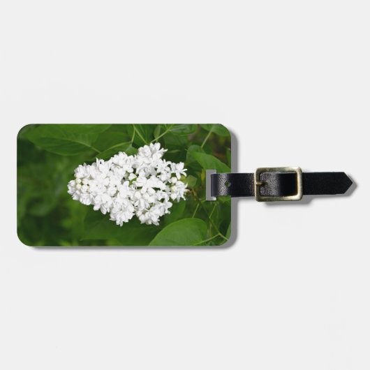 Weißer Frühlingslilab Gepäckanhänger (Vorderseite horizontal)