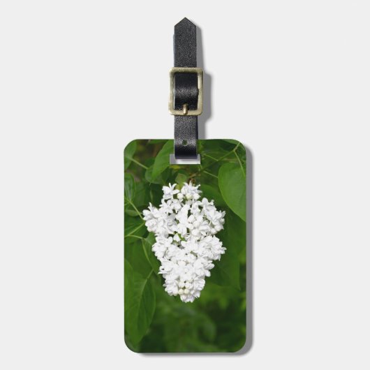 Weißer Frühlingslilab Gepäckanhänger (Vorderseite vertikal)