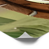 Weißer Fuchs in grünen Kleidern | AI Art Poster (Ecke)