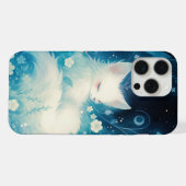 Weißer Fuchs schlummernd in Blumen iPhone Hülle (Rückseite (Horizontal))