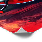 Weißer Fuchs spielt Gitarre | Art der AI Poster (Ecke)