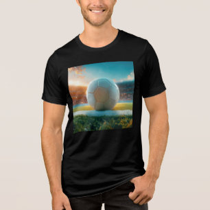 Weißer Fußball in der Arena Tri-Blend Shirt