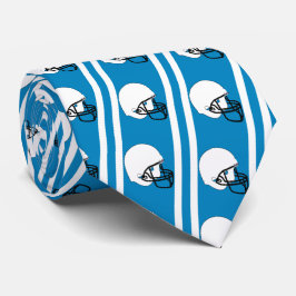 Weißer Fußballhelm auf Med. Blue Necktie Krawatte