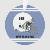 Weißer Fußballhelm | Blue Jersey Ornament (Vorderseite)