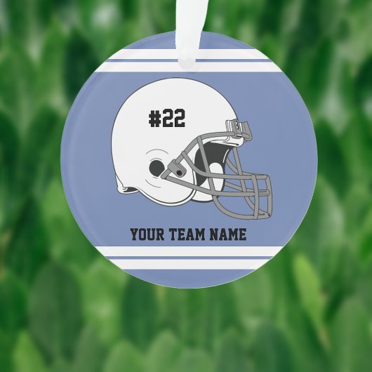 Weißer Fußballhelm | Blue Jersey Ornament
