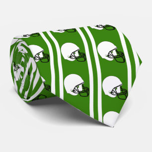 Weißer Fußballhelm für grüne Necktie 2 Krawatte