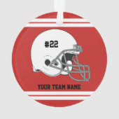 Weißer Fußballhelm | Red Jersey Ornament (Rückseite)