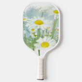 Weißer Gänseblümchen-Garten Pickleball Schläger (Rückseite)