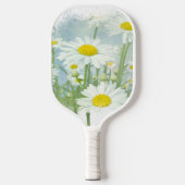 Weißer Gänseblümchen-Garten Pickleball Schläger (Vorderseite)