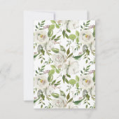 Weißer Garten Blumen Schwarzes Brautparty Einladung (Rückseite)