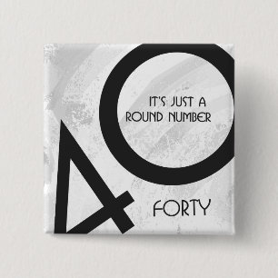 Weißer Geburtstag 40 Jahrzehnt Button