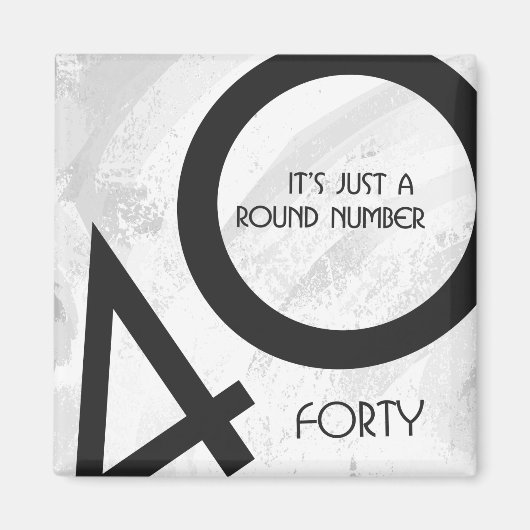 Weißer Geburtstag 40 Jahrzehnt Magnet (Vorne)