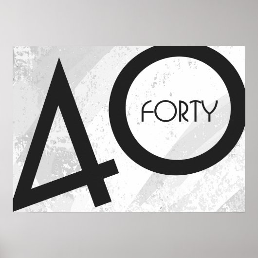 Weißer Geburtstag 40 Jahrzehnt Poster (Vorne)