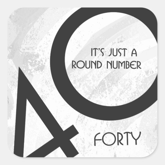 Weißer Geburtstag 40 Jahrzehnt Quadratischer Aufkleber (Vorderseite)