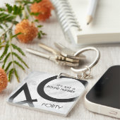 Weißer Geburtstag 40 Jahrzehnt Schlüsselanhänger (Vorderseite rechts)