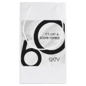 Weißer Geburtstag 60 Jahrzehnt Kleine Geschenktüte (Rückseite)