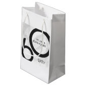 Weißer Geburtstag 60 Jahrzehnt Kleine Geschenktüte (Rückseite Schrägansicht)