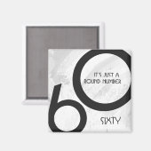 Weißer Geburtstag 60 Jahrzehnt Magnet (Vorderseite/Rückseite)
