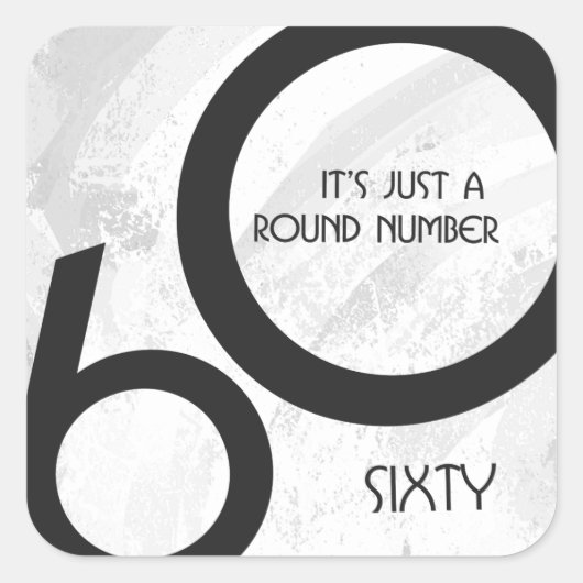 Weißer Geburtstag 60 Jahrzehnt Quadratischer Aufkleber (Vorderseite)