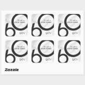 Weißer Geburtstag 60 Jahrzehnt Quadratischer Aufkleber (Blatt)