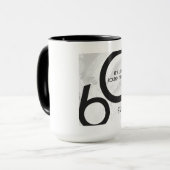 Weißer Geburtstag 60 Jahrzehnt Tasse (Vorderseite Links)