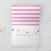 Weißer Geburtstagskaffee auf rosa Streifen Karte (Innenseite)