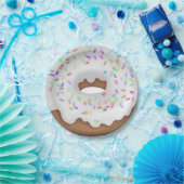 Weißer gefrorener Krapfen-Pappteller Pappteller (Party)