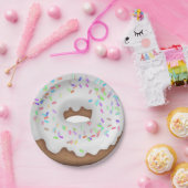 Weißer gefrorener Krapfen-Pappteller Pappteller (Party)