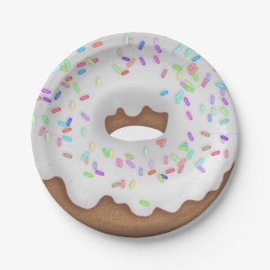 Weißer gefrorener Krapfen-Pappteller Pappteller