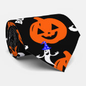 Weißer Geist auf einem Hut mit orangefarbenem Kürb Krawatte (Gerollt)