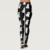 Weißer Geist, auf schwarzem Hintergrund. Leggings (Rückseite)