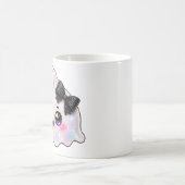 Weißer Geister-Dumpling-Squishy Halloween Schwarz Kaffeetasse (Mittel)