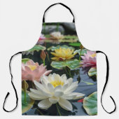 Weißer, gelber blühender Lotus Schürze (Vorderseite)