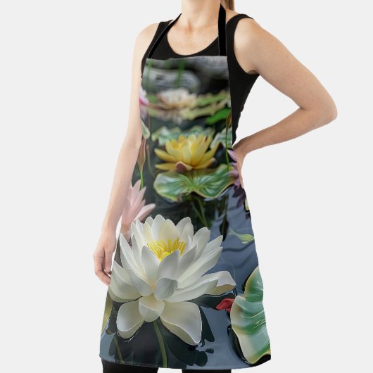 Weißer, gelber blühender Lotus Schürze (InSitu)