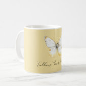 Weißer Gelber Schmetterling Kaffeetasse (Vorderseite Links)