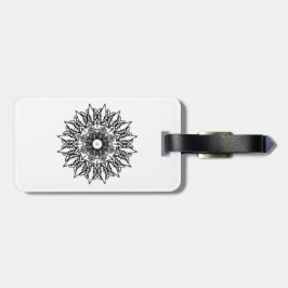 Weißer geometrischer Mandala Gepäckanhänger