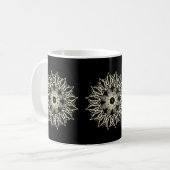 weißer geometrischer Zahnkranz Kaffeetasse (Vorderseite Links)
