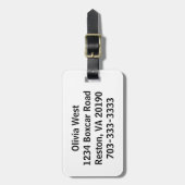 Weißer Gepäck-Taschen-Umbau Gepäckanhänger (Vorderseite vertikal)