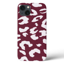 WEIßER GEPARD-DRUCK PHONETUI - BURGUNDER-HINTERGRU
