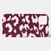 WEIßER GEPARD-DRUCK PHONETUI - BURGUNDER-HINTERGRU Case-Mate iPhone HÜLLE (Rückseite (Horizontal))