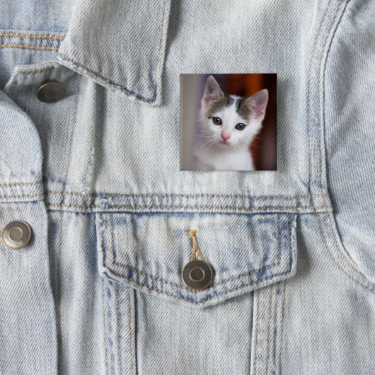 Weißer gepunkteter Kitty Button (Beispiel)