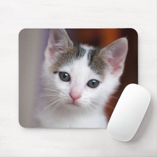 Weißer gepunkteter Kitty Mousepad (Mit Mouse)