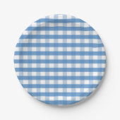 Weißer Gingham-Papierteller Pappteller (Vorderseite)