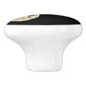 Weißer Gitarren-Schwarz-Hintergrund-Griff Keramikknauf (Seitenansicht)