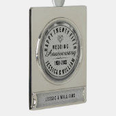 Weißer Glitzer 25. Hochzeitstag Banner-Ornament Silber (Rechts)