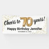 Weißer Glitzer 70. Geburtstag Banner (Horizontal)