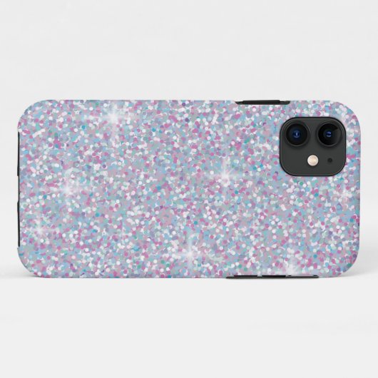 Weißer Glitzer Case-Mate iPhone Hülle (Rückseite (Horizontal))