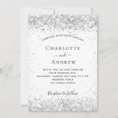 Weißer Glitzer Einladung (Vorderseite)