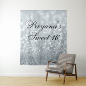 Weißer Glitzer Funkelnd Spakle Sweet 16 Party Wandteppich (Beispiel)