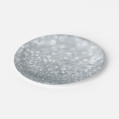 Weißer Glitzer Funkelnd Sparkle Sweet 16 Party Pappteller (Schrägansicht)